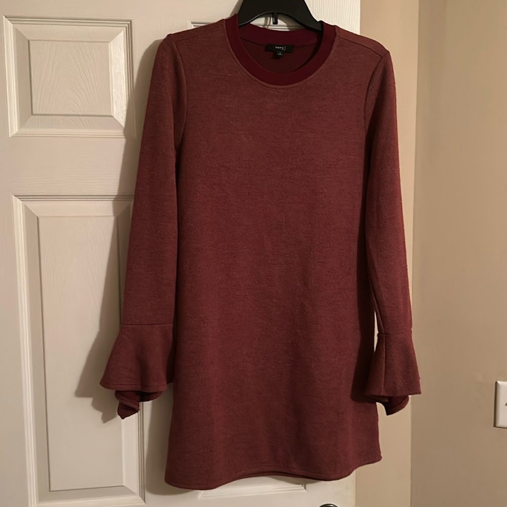 Very J sweater dress in red